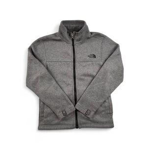 The North Face Boys Fleece Jacket Medium 10/12 Grey Full Zip Youth Outdoor
